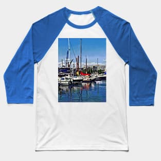 Jersey City NJ - Boat Basin at Liberty Landing Marina Baseball T-Shirt